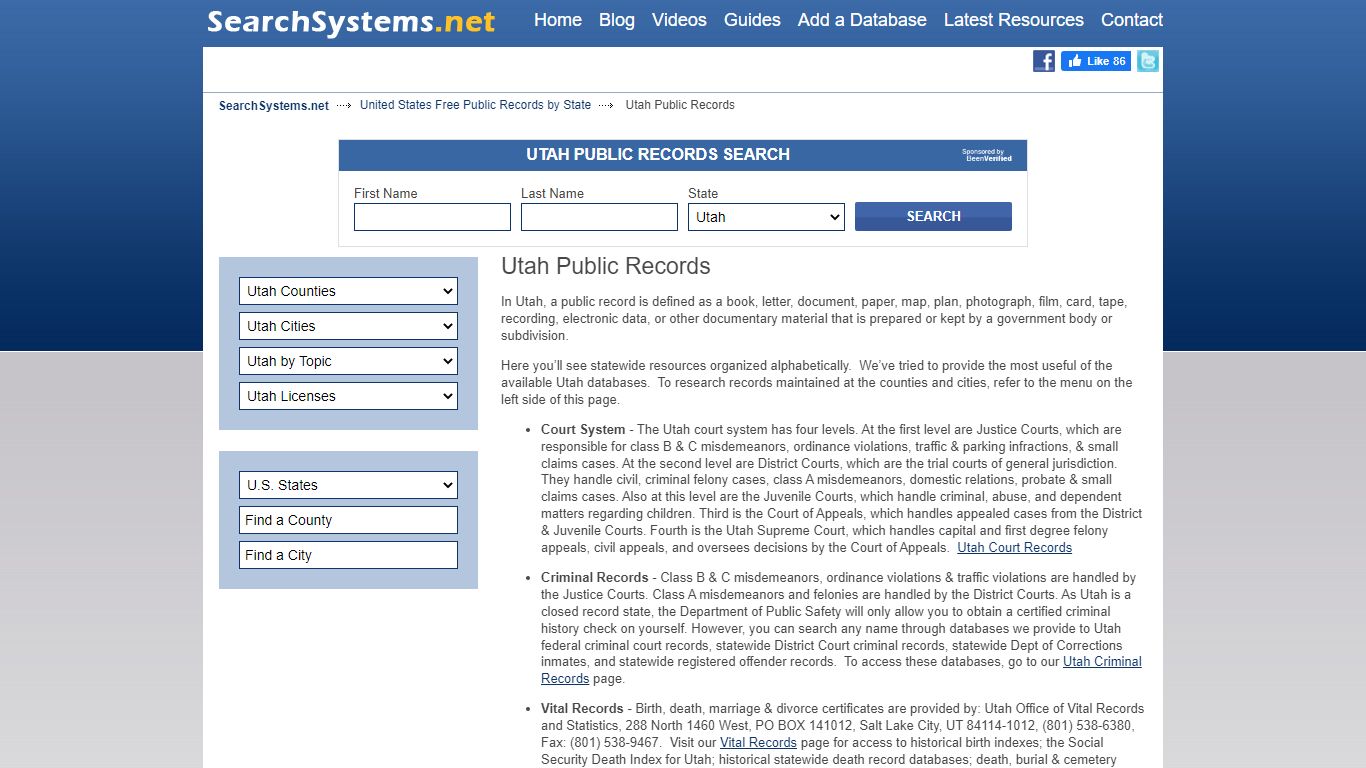 Utah Public Records Search