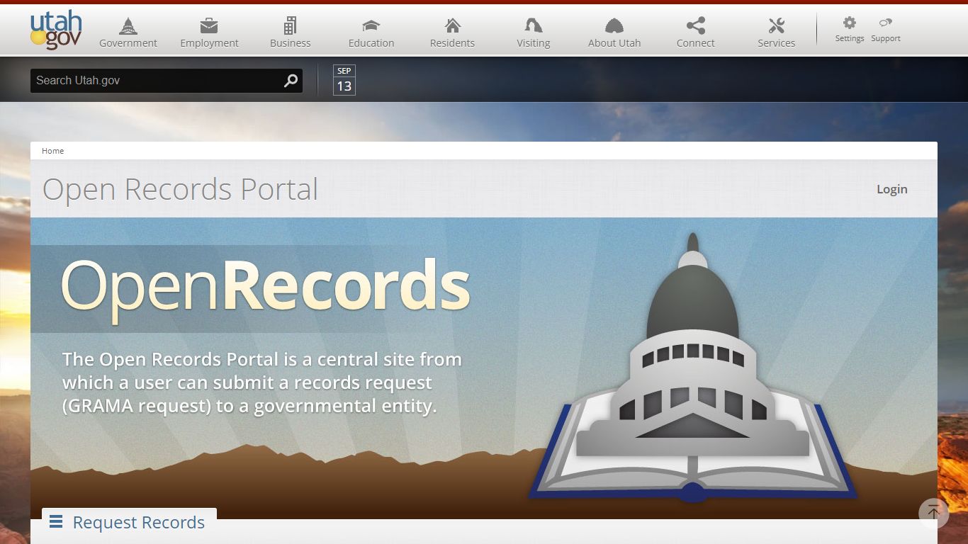 Open Records Portal - Utah